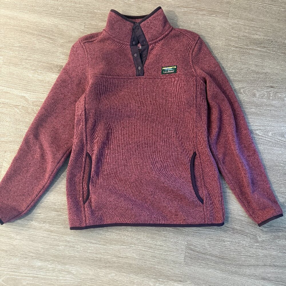 LL Bean Pullover Sweater Fleece Magenta Pink/Purple